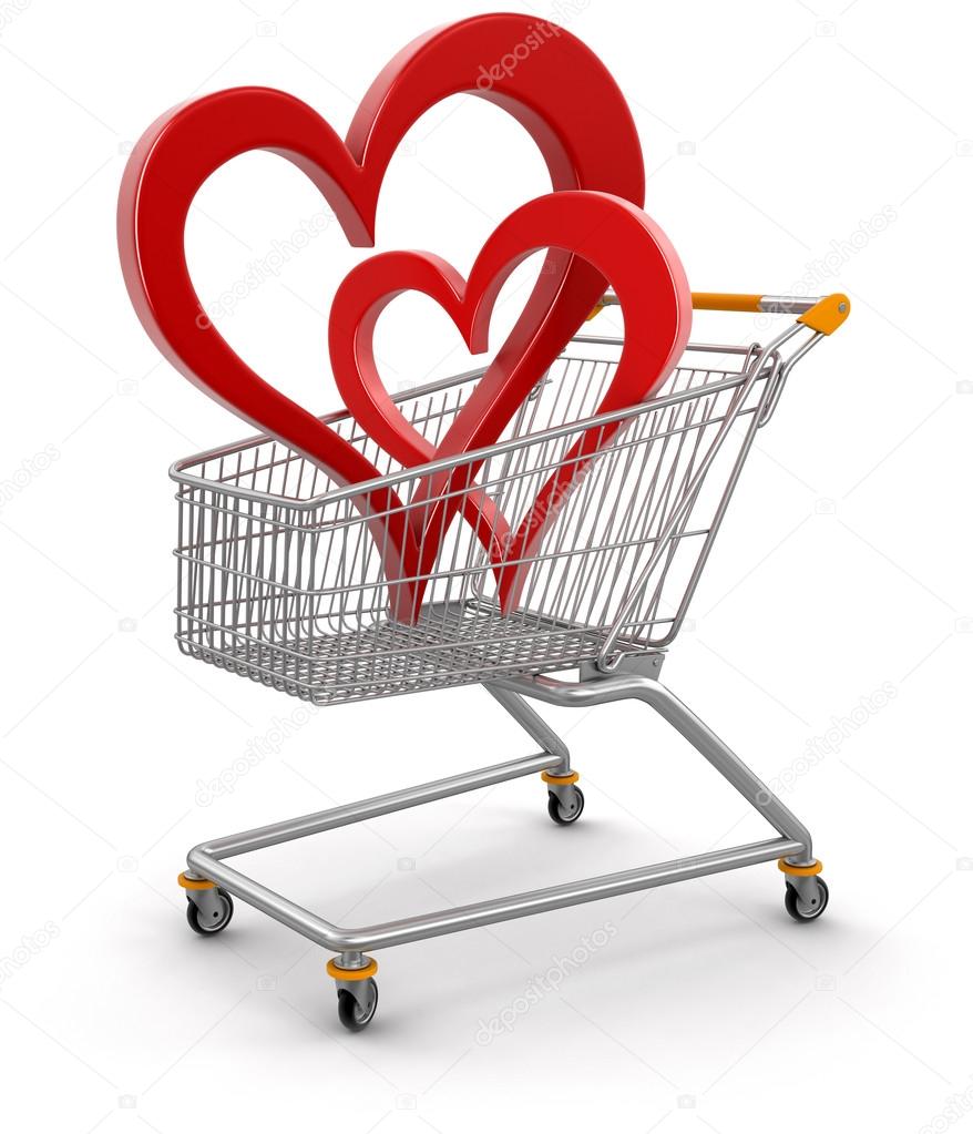 Shopping Cart and hearts