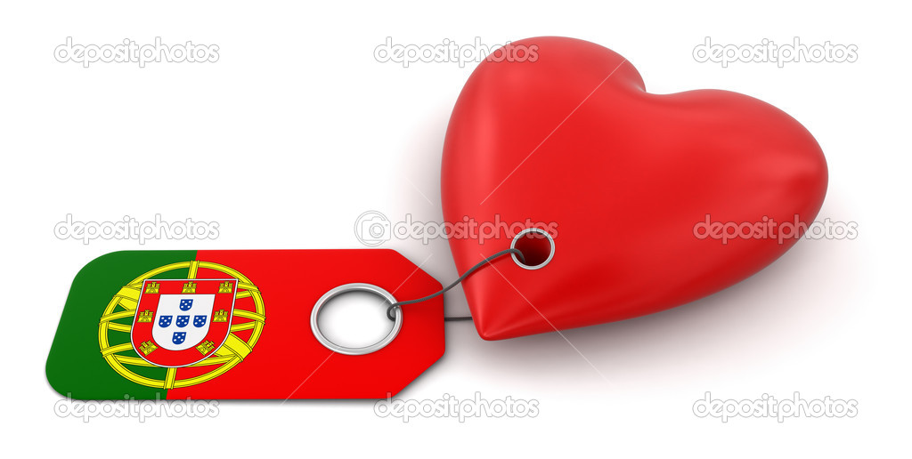 Heart with Portuguese flag