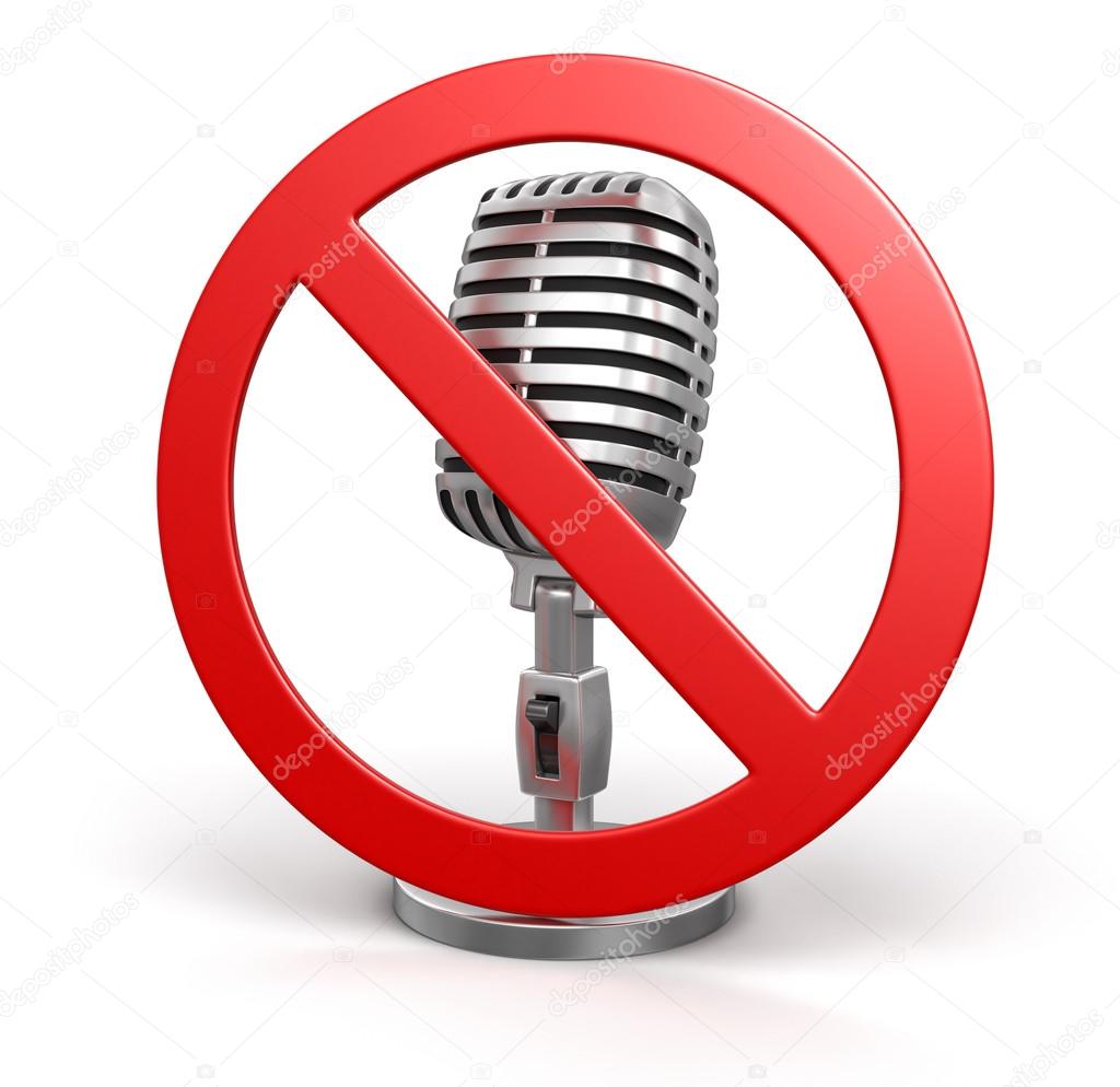 Microphone and prohibition sign