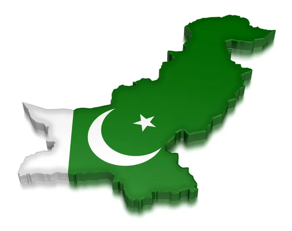 Mapa 3D de Pakistán — Foto de Stock