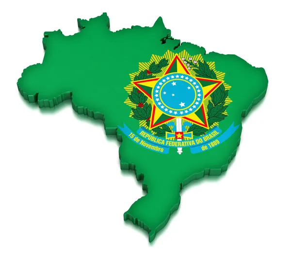 Mapa 3D do Brasil — Fotografia de Stock