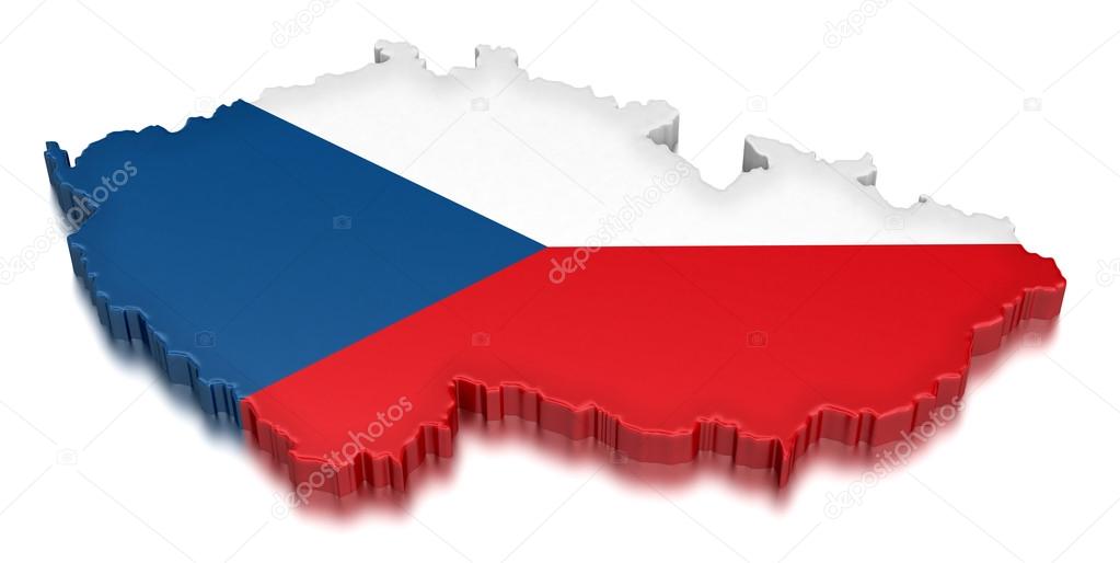 Czech map with flag