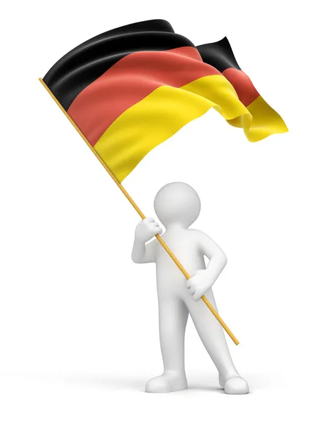 Man and German flag — Stock Photo, Image