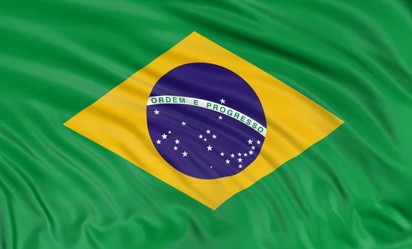 3d brasilianische Flagge — Stockfoto