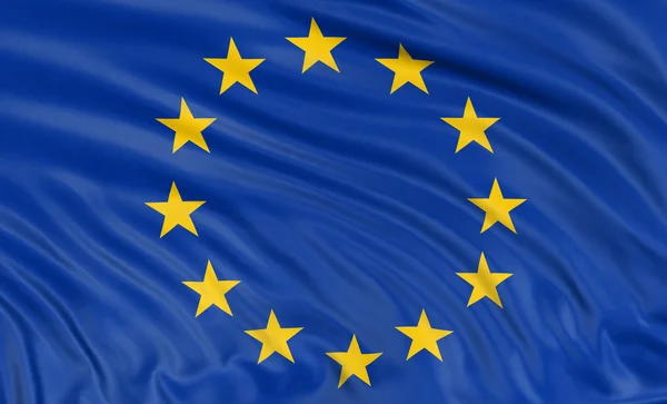 Bandera 3D de la Unión Europea —  Fotos de Stock