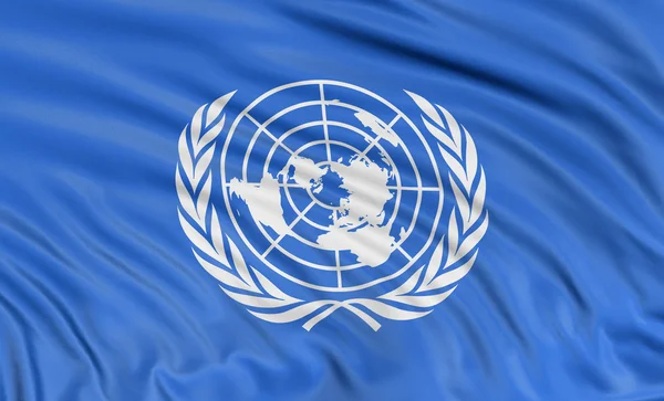 3D Прапор ООН — стокове фото