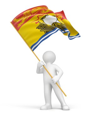 Man and Flag of New Brunswick clipart