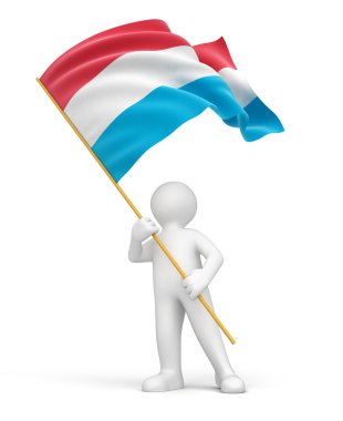 adam ve Lüksemburg bayrağı