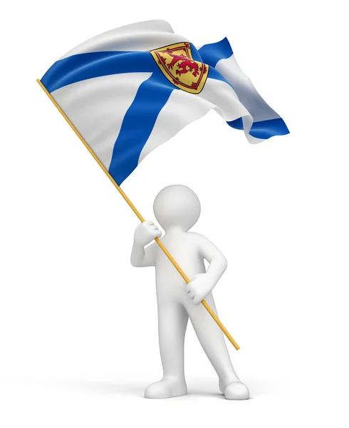 Man and Flag of Nova Scotia — Stock Photo, Image