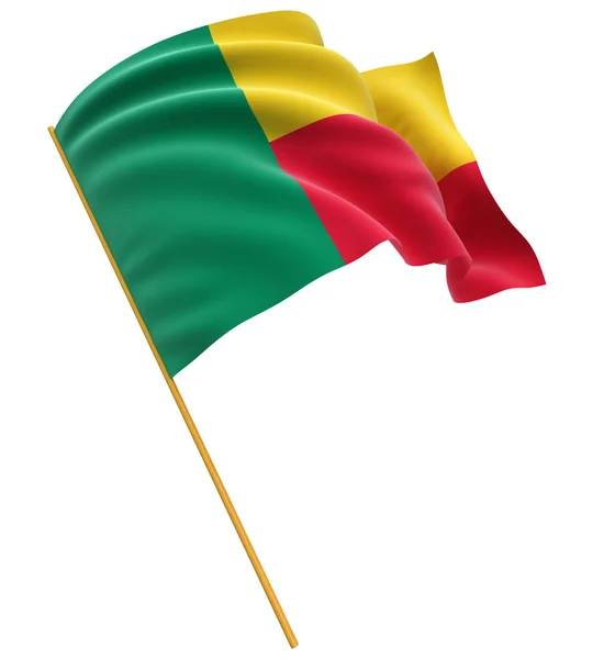 Beninská vlajka — Stock fotografie