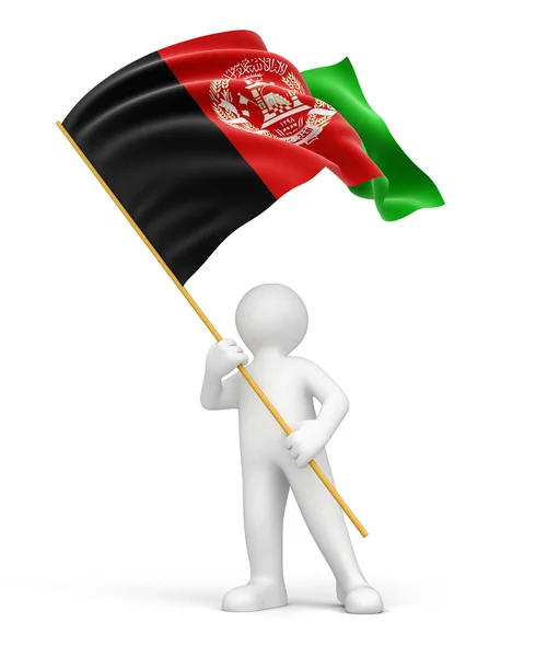 Man and Afghanistan flag — Stock Photo, Image