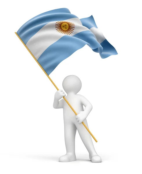 Homem e Bandeira da Argentina — Fotografia de Stock