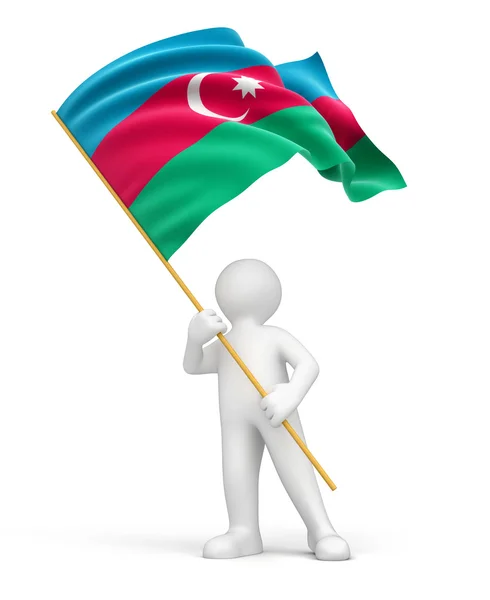 Man and Azerbaijan flag — Stock Photo, Image