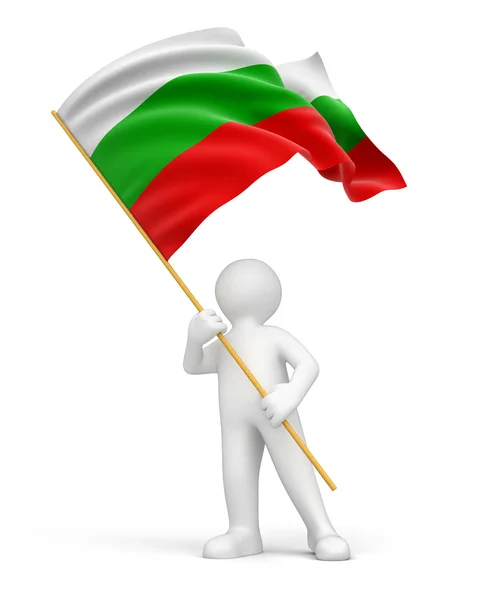 El hombre y la bandera de Bulgaria —  Fotos de Stock