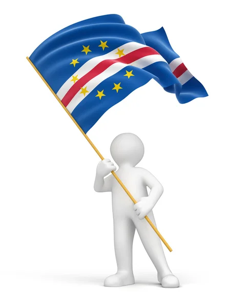 Kap-Vertin mies ja lippu — kuvapankkivalokuva