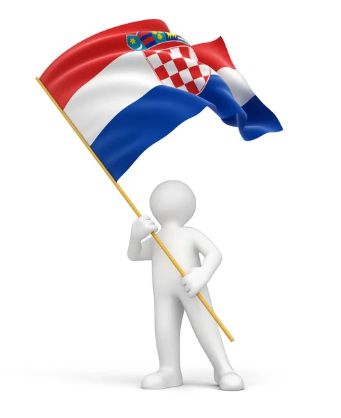 Man and Croatian flag — Stock Photo, Image