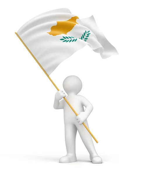 Man and Cyprus flag — Stock Photo, Image