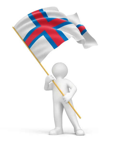 Man and Flag of the Faroe Islands — Stock Photo, Image