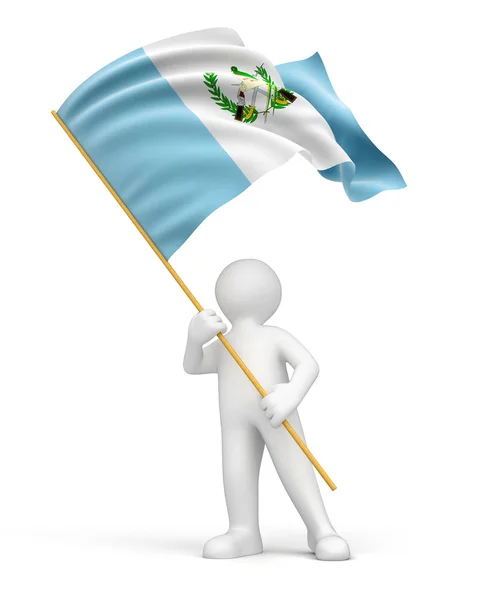 Mann und Flagge von Guatemala — Stockfoto