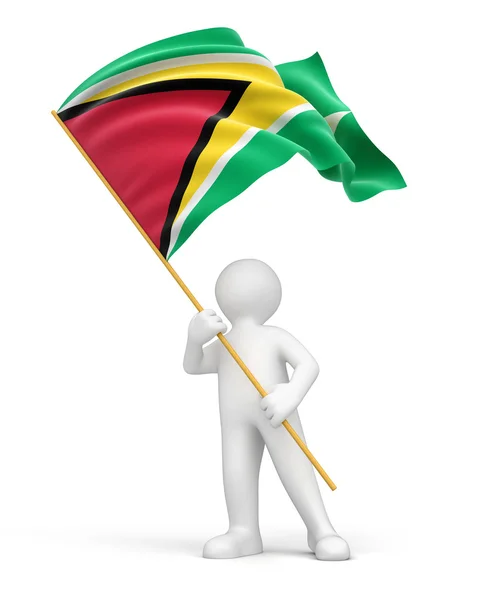 Man and Guyana flag — Stock Photo, Image