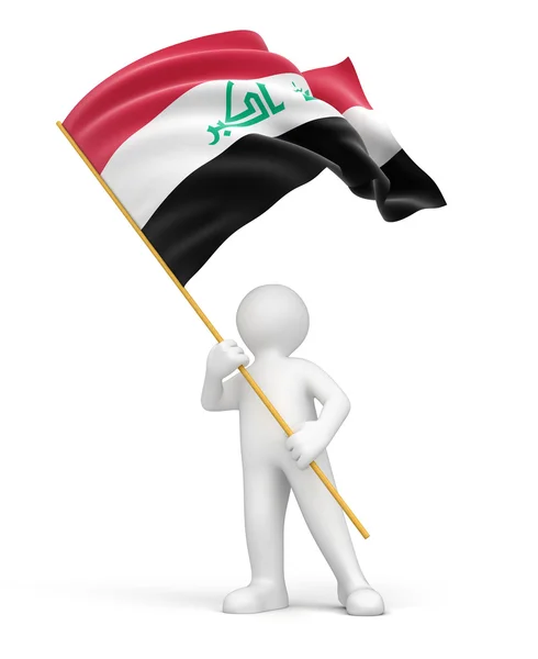 L'homme et le drapeau de l'Irak — Photo