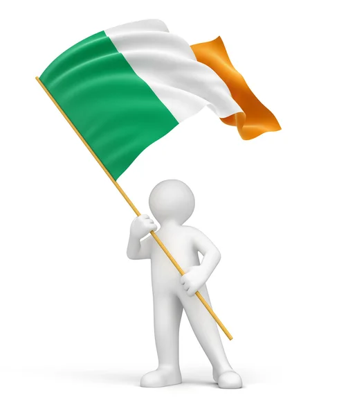 Uomo e bandiera irlandese — Foto Stock