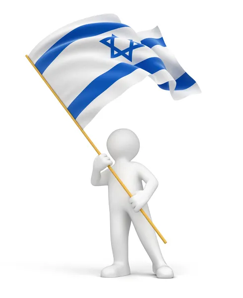 El hombre y la bandera israelí —  Fotos de Stock