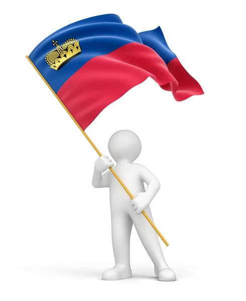 Bandiera dell'uomo e Liechtenstein — Foto Stock