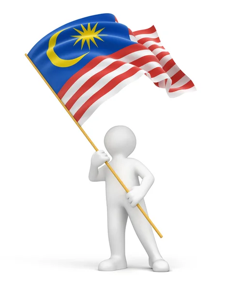 Man and Malaysia flag — Stock Photo, Image