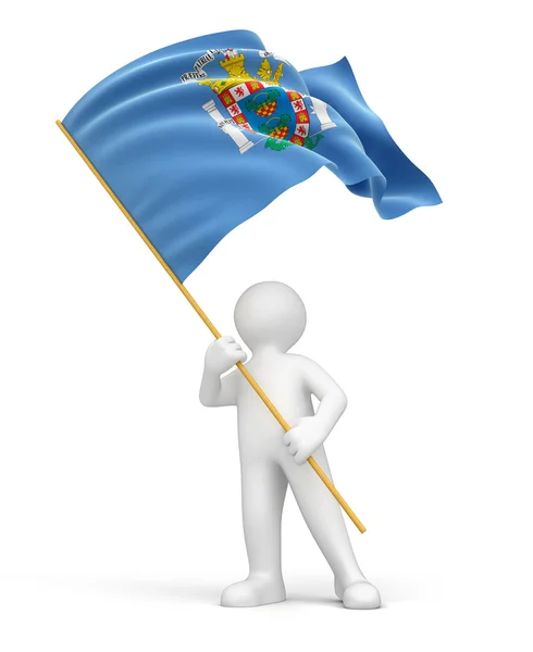 Flag of Melilla and man — Stock Photo, Image