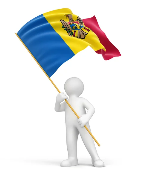 Bandeira e bandeira da Moldávia — Fotografia de Stock