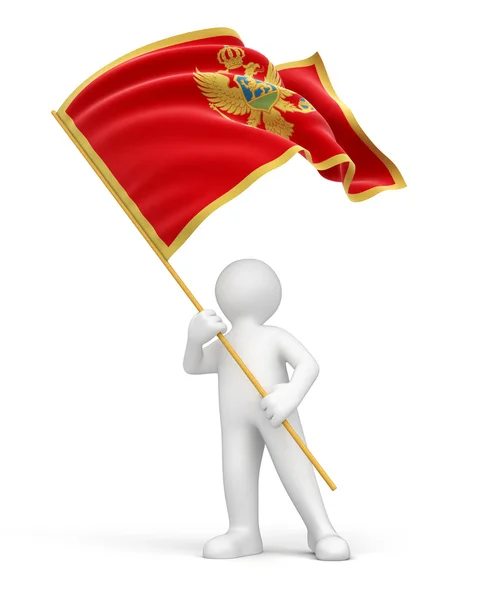 Flag of montenegro and man — Stock Photo, Image