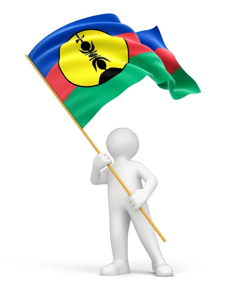 Flag of new caledonia and man — Stock Photo, Image