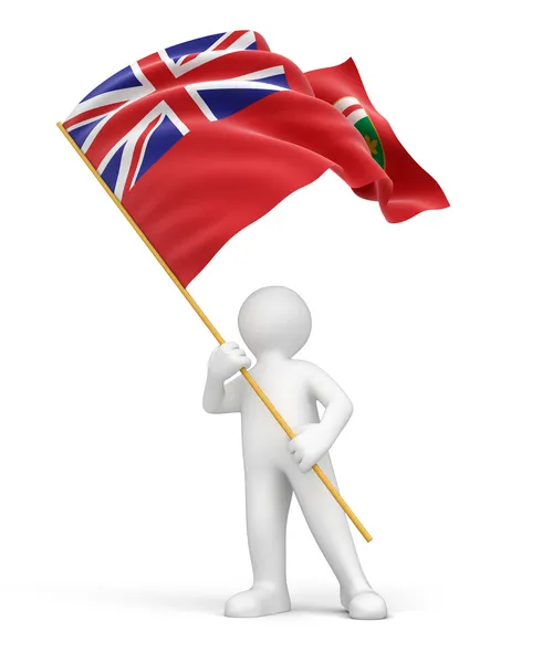 Ontario Flagge und Mann — Stockfoto