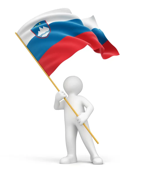 Man and Slovene flag — Stock Photo, Image