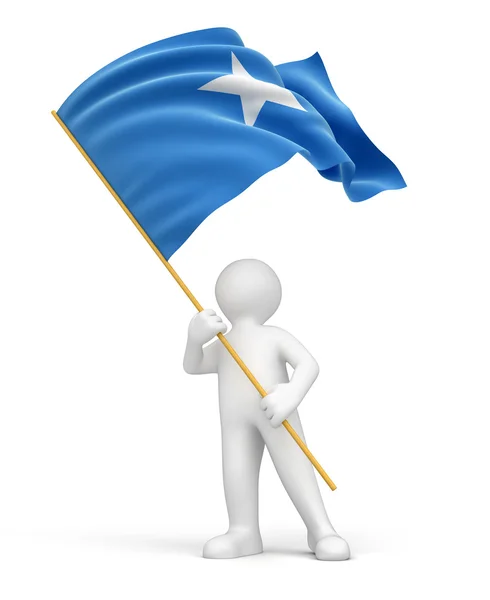 Σημαία της Σομαλίας και άνθρωπος — Φωτογραφία Αρχείου