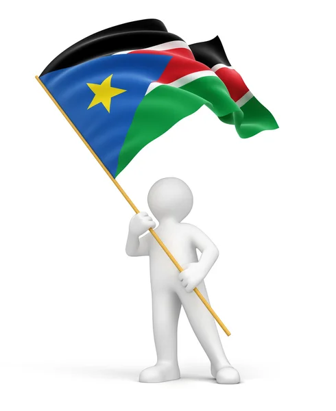 Södra sudan och man flagga — Stockfoto