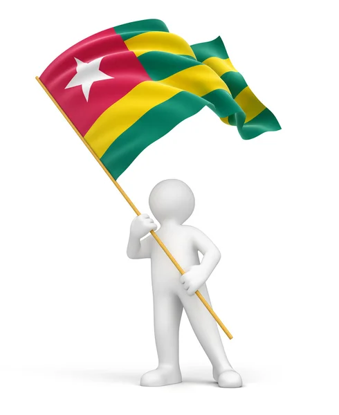 Flags of Togo and man — Stock Photo, Image