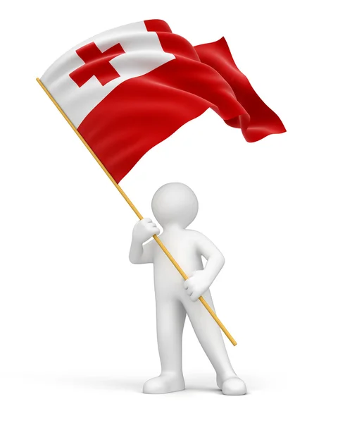 Flag of tonga and man — Stock Photo, Image