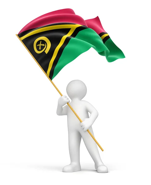Man and Vanuatu flag — Stock Photo, Image