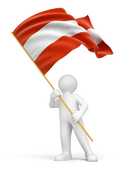 Man and Austrian flag — Stock Photo, Image