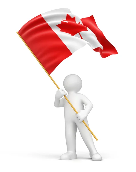 Bandera del hombre y Canadá —  Fotos de Stock