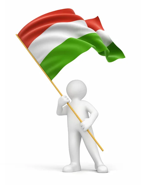 Man and Hungarian flag — Stock Photo, Image