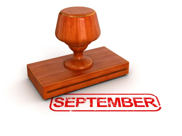 Rubber stempel september — Stockfoto