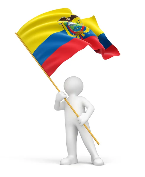 男人和厄瓜多尔国旗 — 图库照片