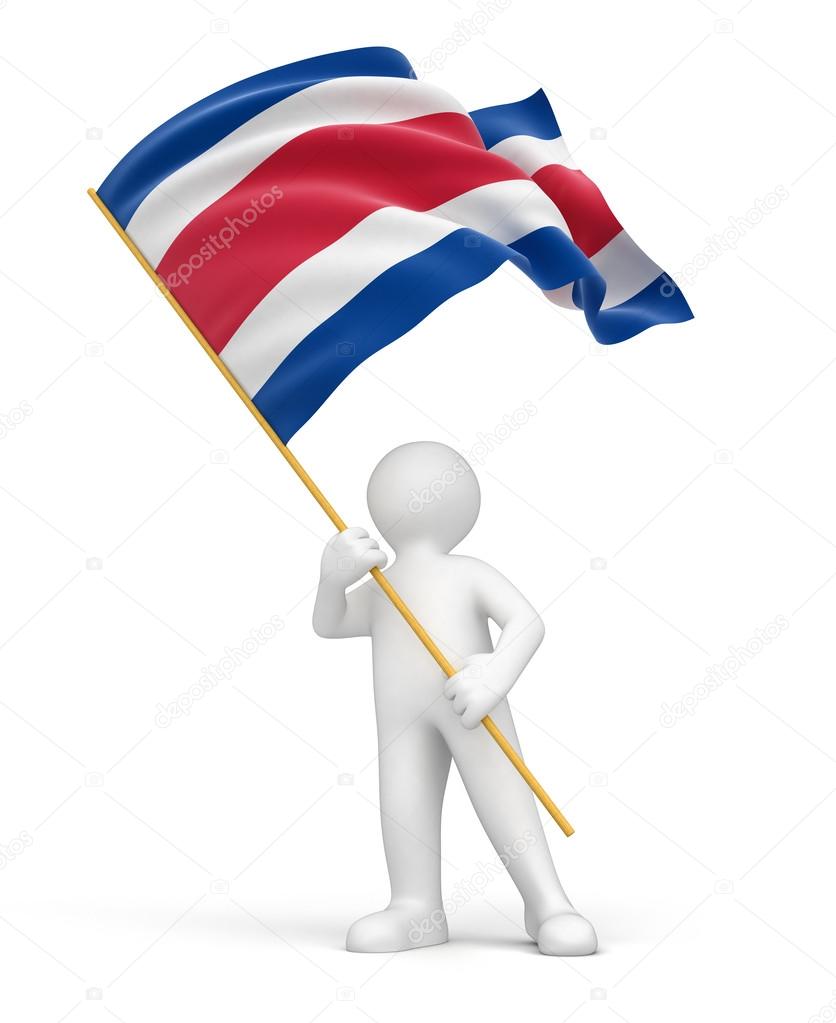 Man and Costa rica flag