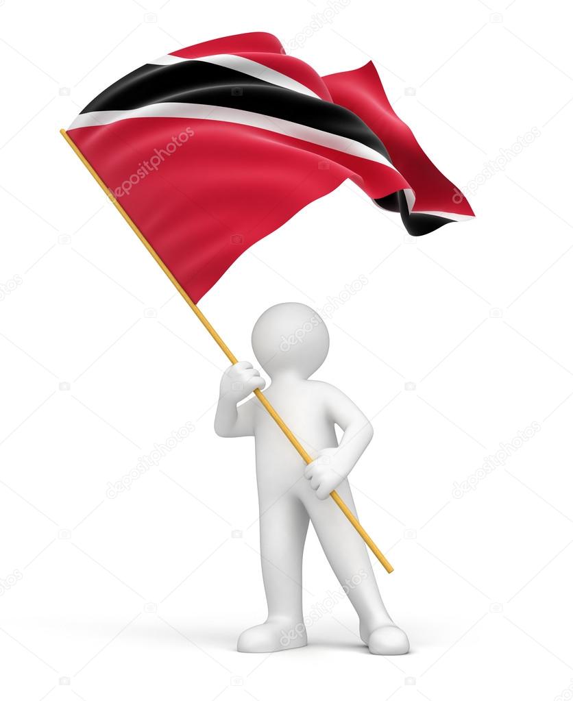 Flag of Trinidad and Tobago and man