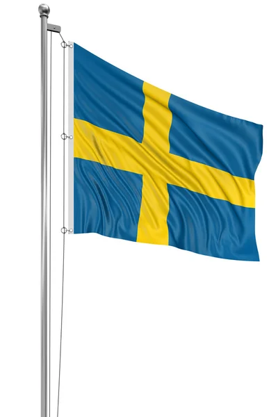 3D švédská vlajka — Stock fotografie