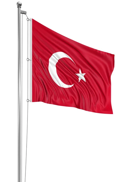 3D turkiska flaggan — Stockfoto