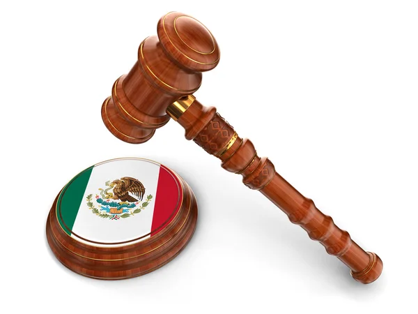 Дерев'яний молоток і мексиканським прапором — стокове фото